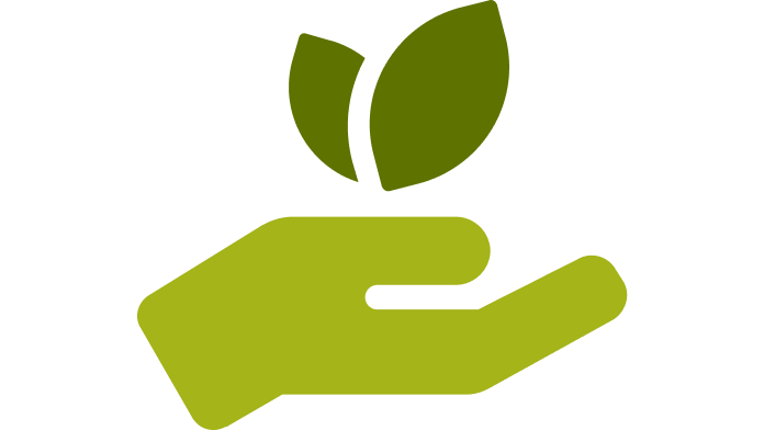 Grafik: Grün Hand mir Pflanze