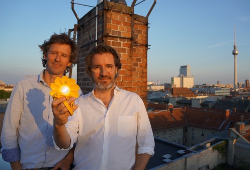 The founders of Little Sun: Ólafur Elíasson and Frederik Ottesen