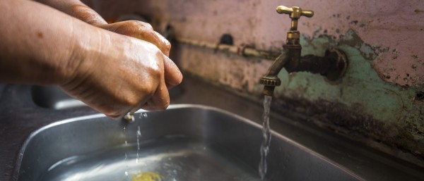 Washing hands with clean water