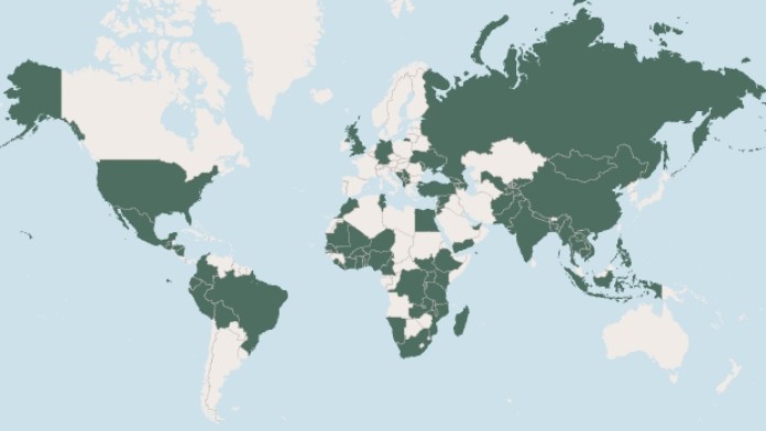Map with KfW offices worldwide