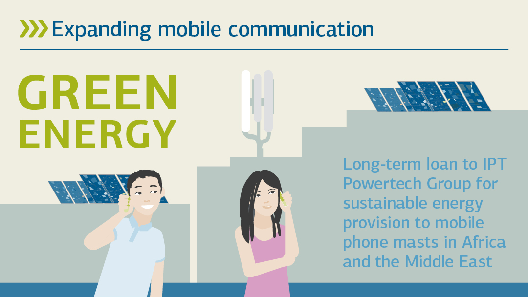 Illustration zu grüne Energie: Mobile Kommunikation ausbauen 
