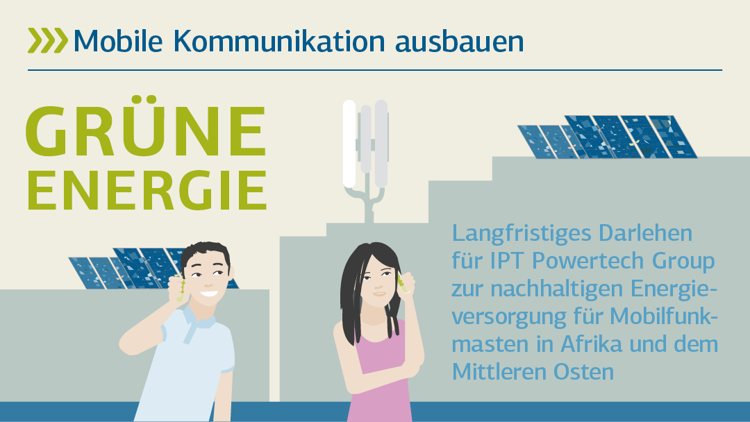 Illustration zu grüne Energie: Mobile Kommunikation ausbauen 