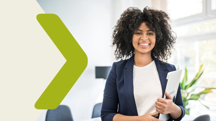 Portrait of a young woman at the office