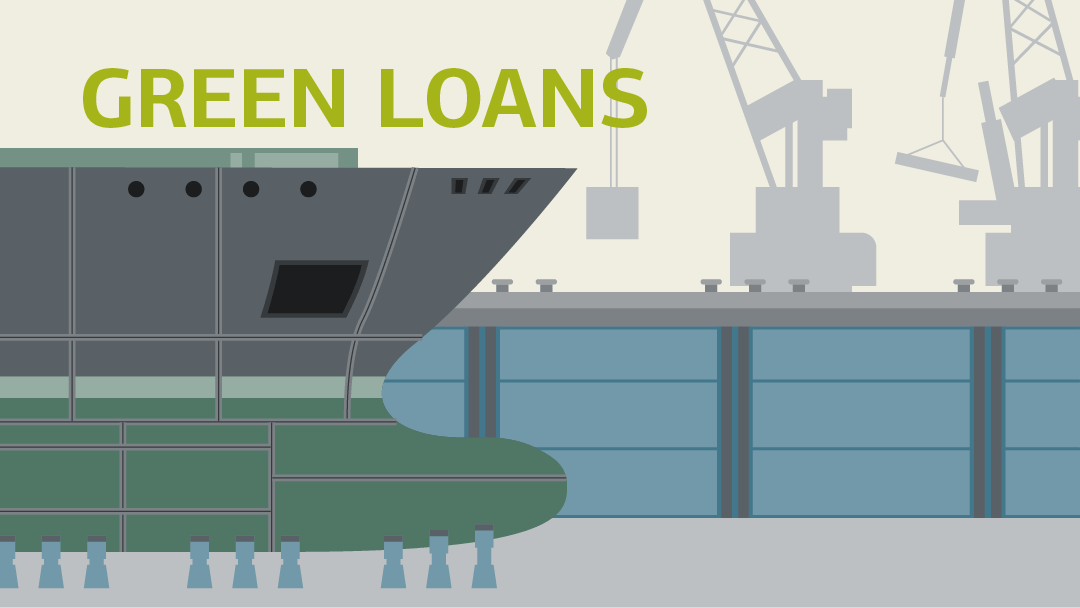 Illustration zum Thema Green Loans: Schiffswerft