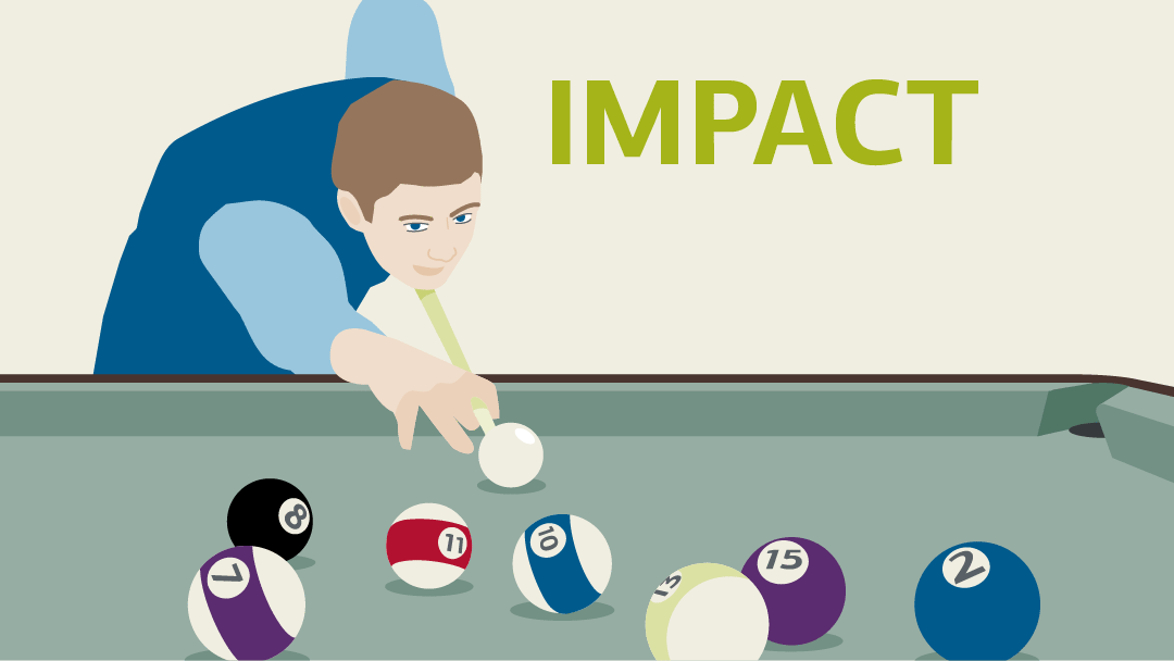 Illustration for impact: a man playing billard