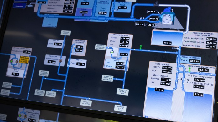 Digitale Anzeige zur Kontrolle des Leitungsnetzes