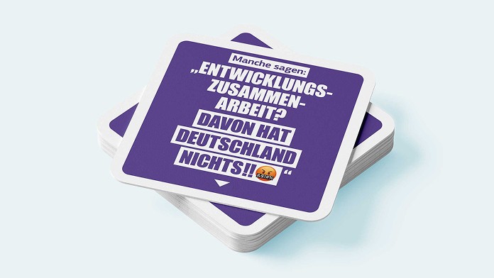 Grafik bestehend aus einem Stapel Bierdeckel 