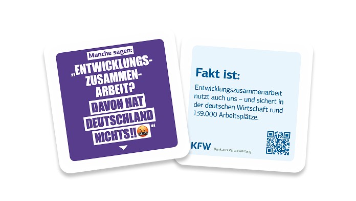 Manche sagen: Entwicklungszusammenarbeit? Davon hat Deutschland nichts! Fakt ist: Entwicklungszusammenarbeit nutz auch uns - und sichert in der deutschen Wirtschaft rund 139.000 Arbeitsplätze 
