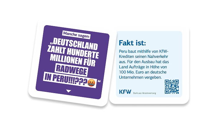Grafik eines Bierdeckels mit Stammtischparole und dessen Entkräftung