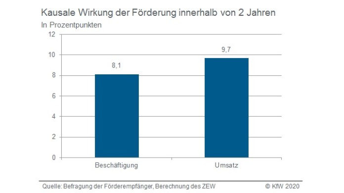 Wirkung des Förderprogramms auf Beschäftigung und Umsatz