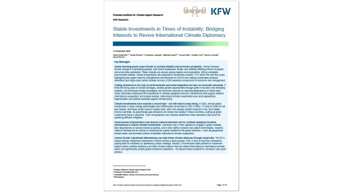 Deckblatt PIK KfW Research Papier