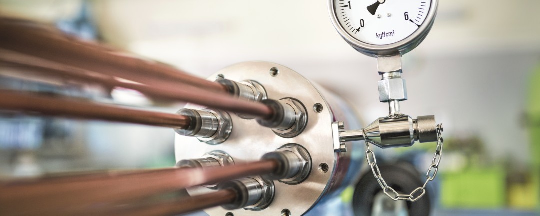 Ein Skalenmesser an einer Maschine