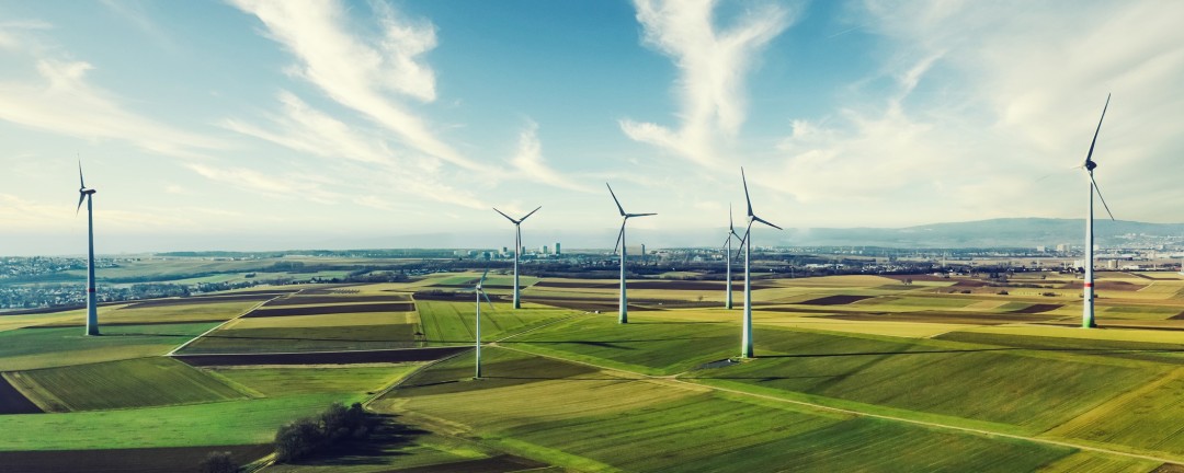 View of a wind farm