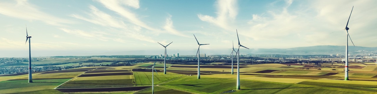 Large windfarm in the countryside