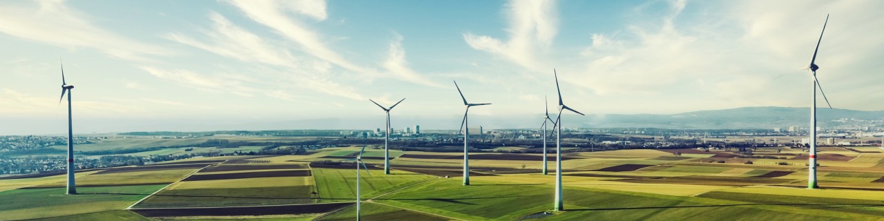 Large windfarm in the countryside