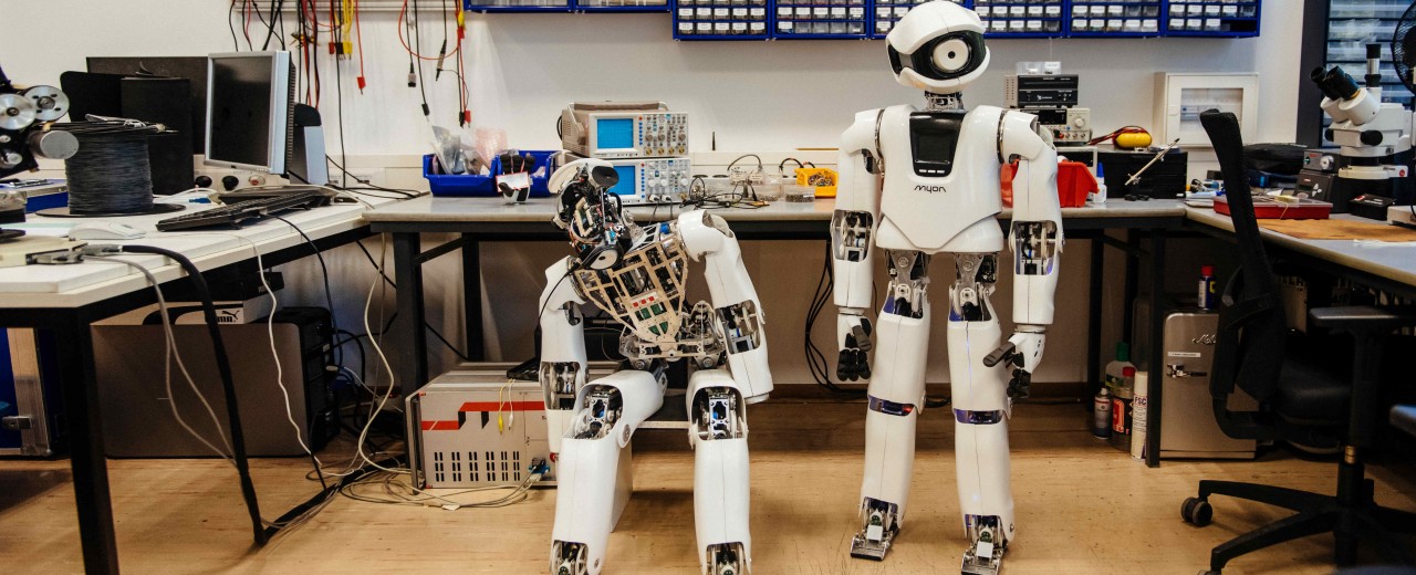Zwei Roboter am Arbeitsplatz