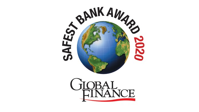 Logo der Globae Finance Worlds Safest Bank 2020