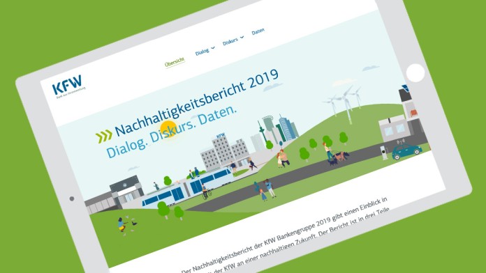 Grafik mit dem KfW-Nachhaltigkeitsbericht 2019