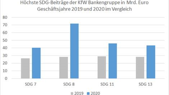 SDG-Beiträge der KfW Bankengruppe 2019 und 2020