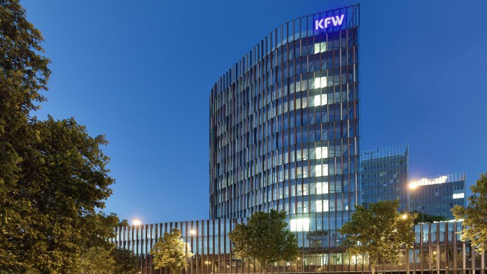 Western arcade of KfW IPEX-Bank in Frankfurt 