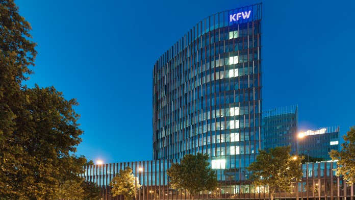 Western arcade of KfW IPEX-Bank in Frankfurt
