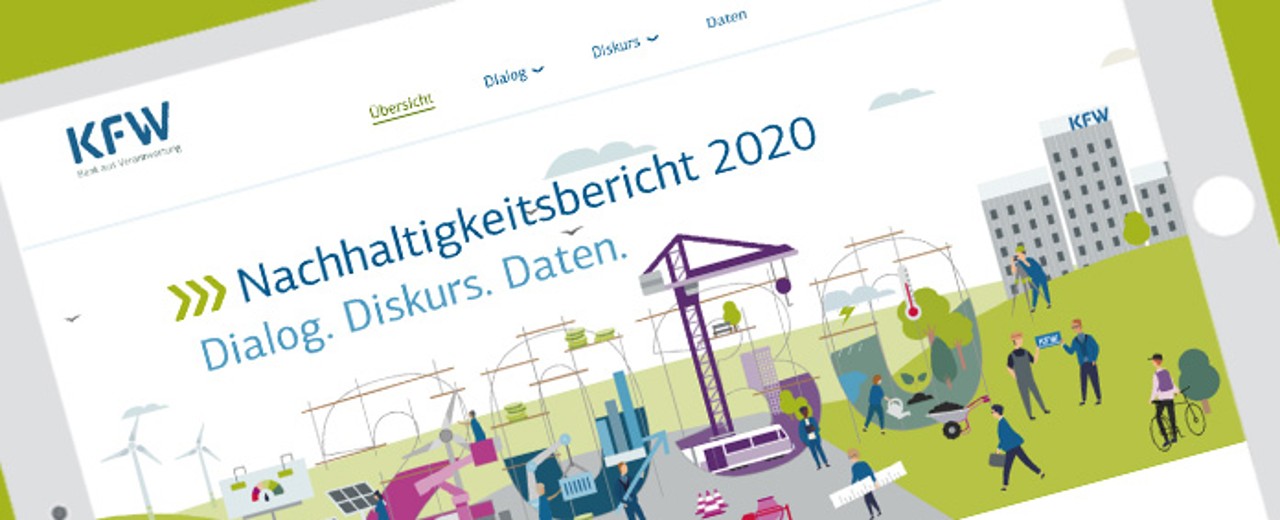 Titelbild des KfW-Nachhaltigkeitsberichts 2020