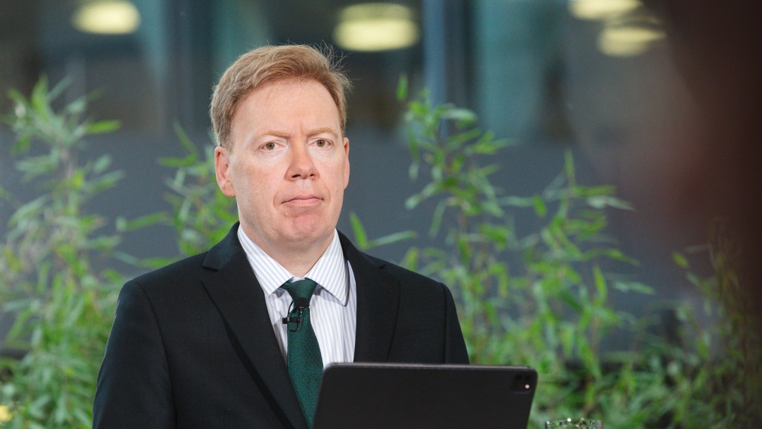 Stefan Peiß, Vorstandsmitglied der KfW, während der Jahresauftakt-Pressekonferenz 2025 in Frankfurt