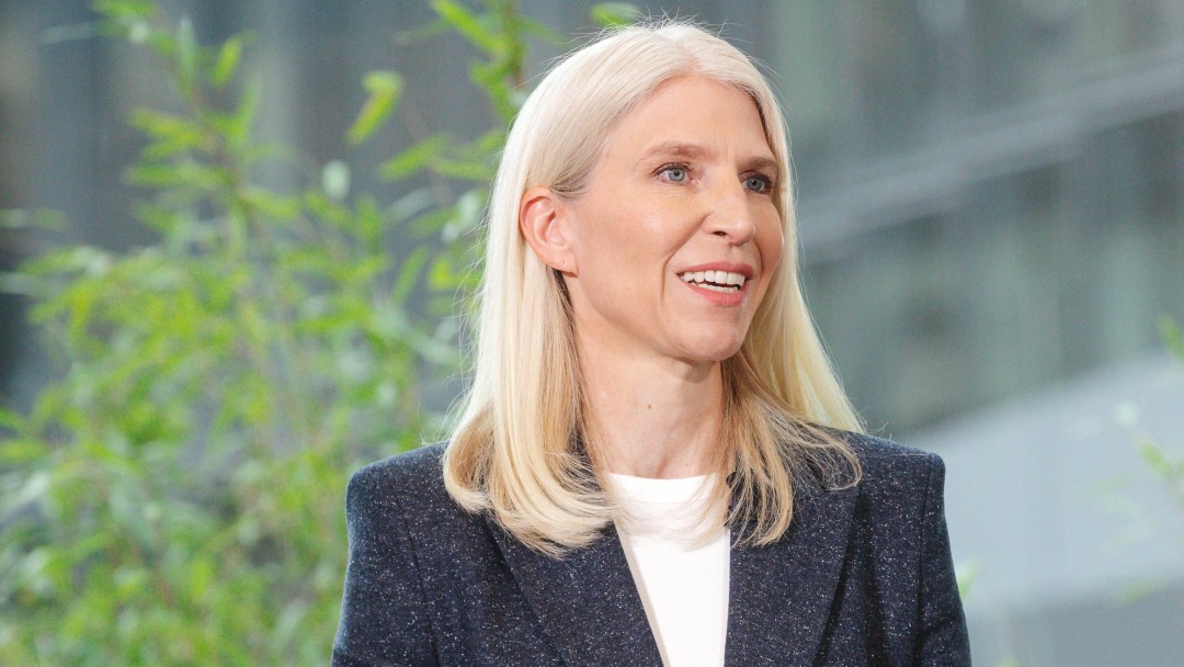 Melanie Kehr, Vorstandsmitglied der KfW, während der Jahresauftakt-Pressekonferenz 2025 in Frankfurt