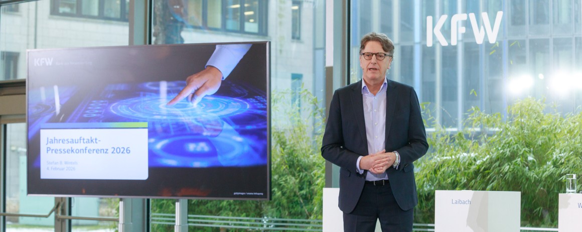 Stefan Wintels, der Vorstandsvorsitzende der KfW während der Jahresauftakt Pressekonferenz JAPK 2026 in Frankfurt am Main