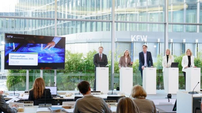 Stefan Wintels, CEO of the Board of Managing Directors of KfW, during the 2026 annual press conference in Frankfurt am Main