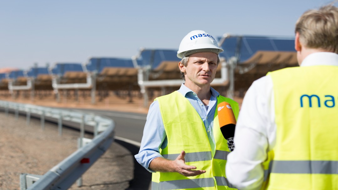 Markus Faschina, Project Manager Energy, at the solar power plant NOOR I Ouarzazate.