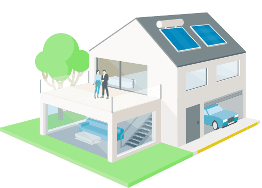 Einfamilienhaus mit Maßnahmen zur energetischen Sanierung