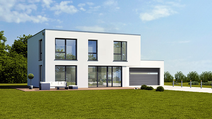 Moderna Villa am Tag