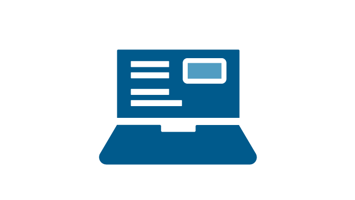 .Das Icon zeigt einen Laptop mit (interner) Website.