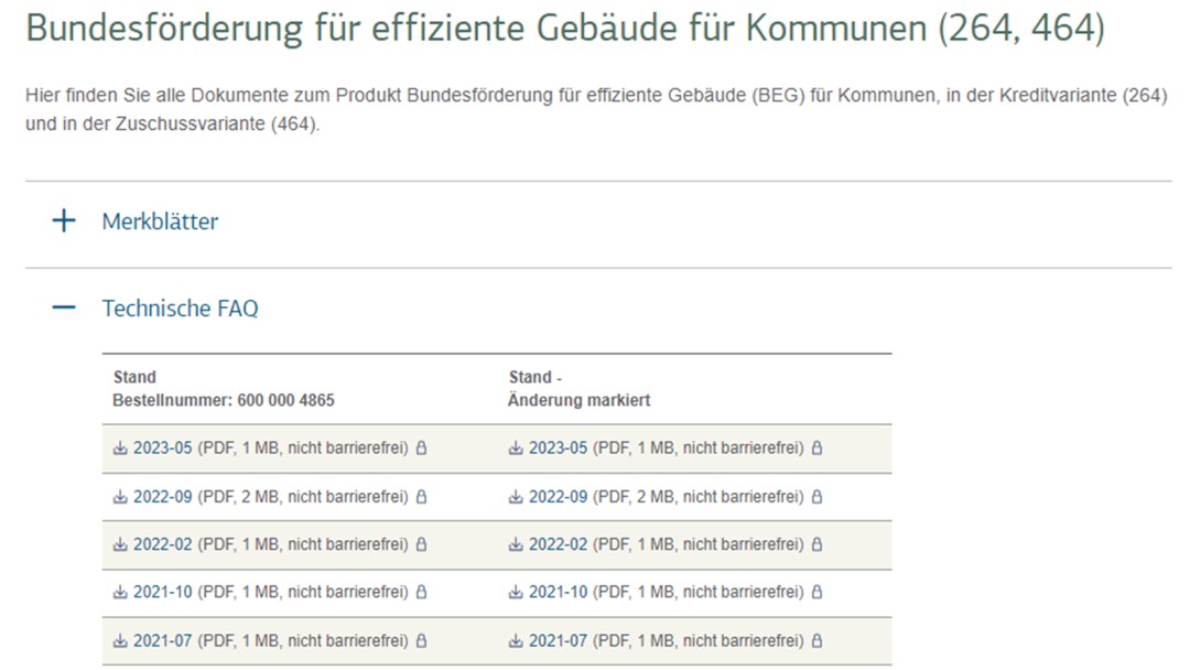 Screenshot Produkt-Dokumente im KfW-Partnerportal