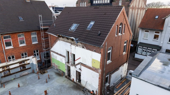 Baustelle auf dem Gelände des Hotels Insellust auf Borkum