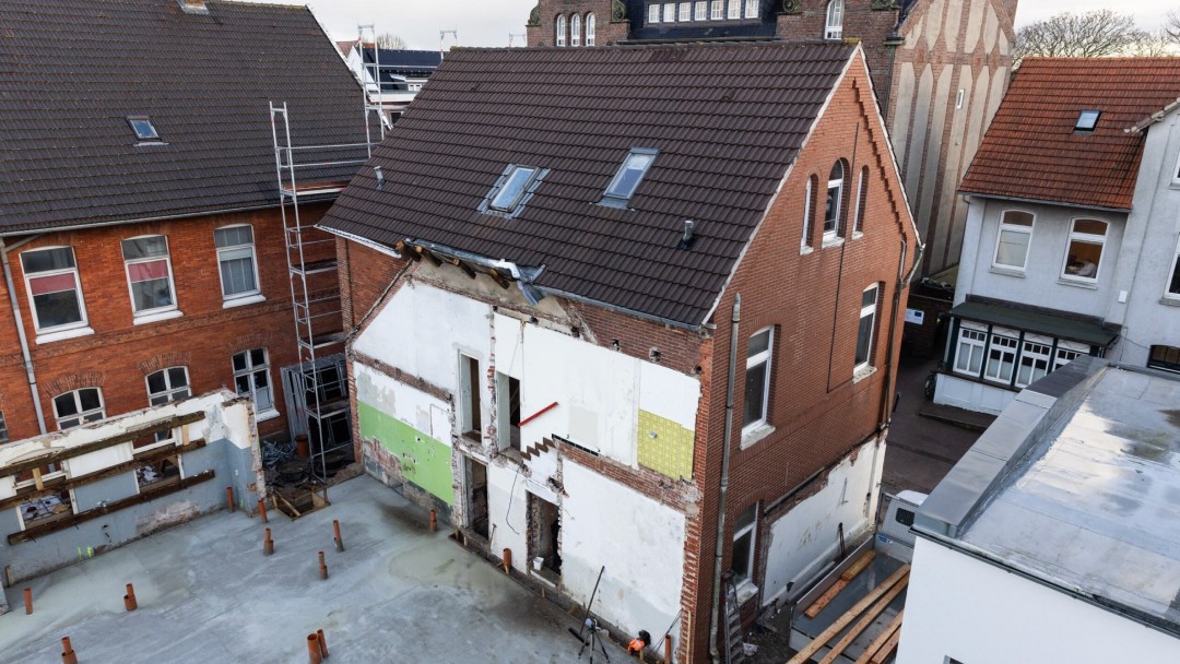 Baustelle auf dem Gelände des Hotels Insellust auf Borkum