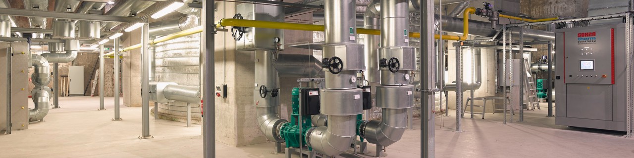 Großwärmepuffer im Inneren des Energiebunkers