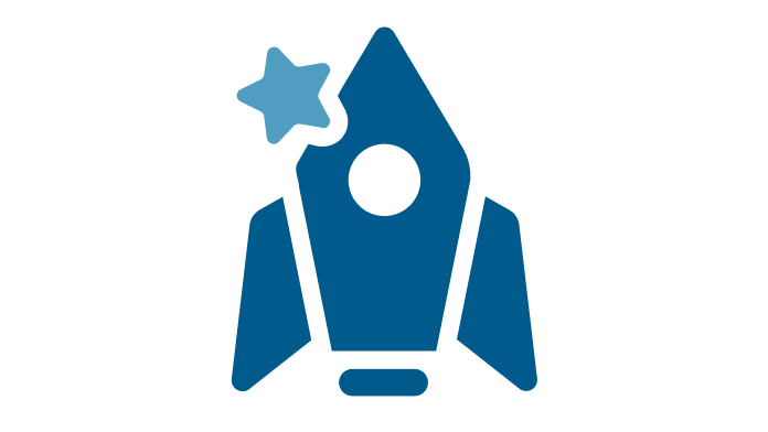 Grafik: Blaue Rakete
