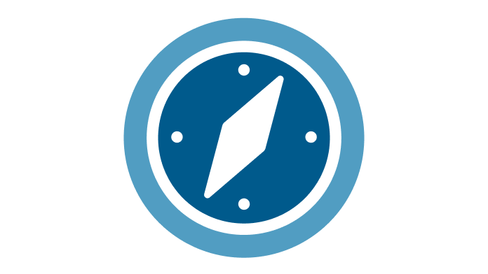 Grafik: Blau-weißer Kompass