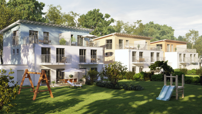Neubau-Doppelhaushälften mit Garten und Balkonen