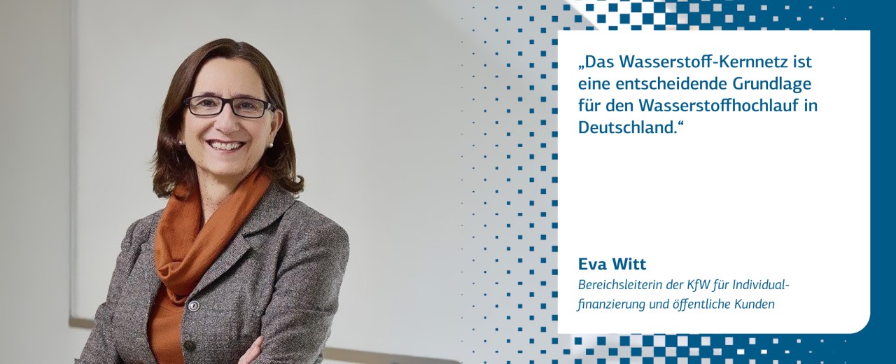 Zitat Eva Witt: Das Wasserstoff-Kernnetz ist eine entscheidende Grundlage für den Wasserstoffhochlauf in Deutschland.