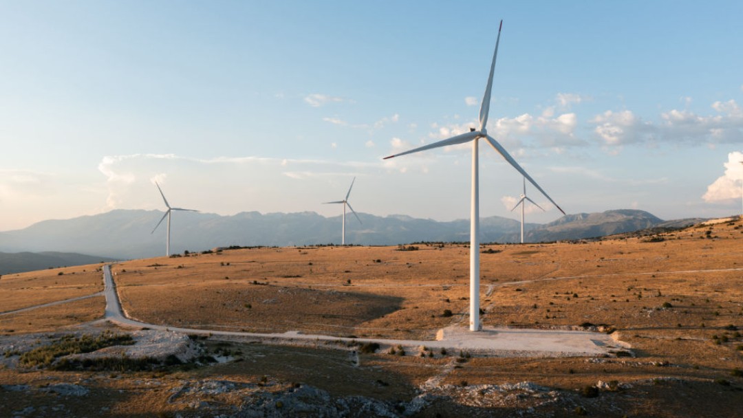 Ein Windpark in Bosnien und Herzegowina.