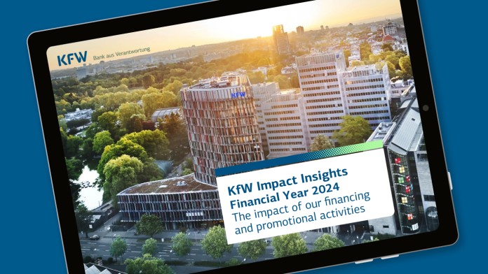 Drone footage of KfW headquarters in Frankfurt am Main