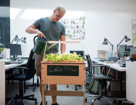 Ackerdemia is growing vegetables together with school children