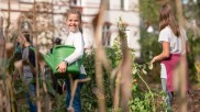 Ackerdemia is growing vegetables together with school children