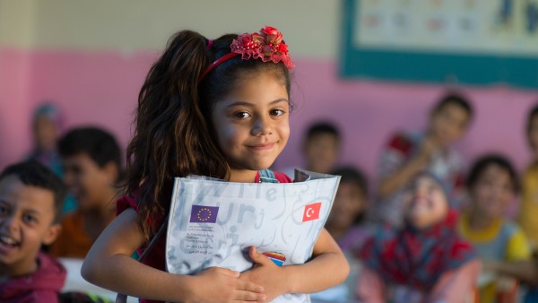 Syrian refugee at the UNICEF supported Temporary Education Centre Yenice, Sanhurfa