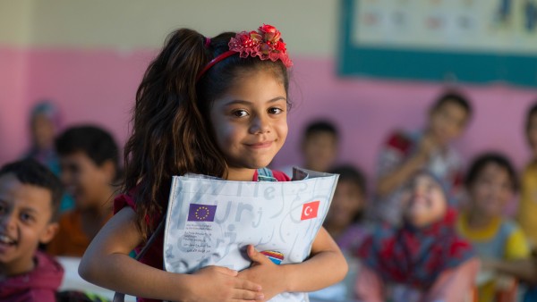 Syrian refugee at the UNICEF supported Temporary Education Centre Yenice, Sanhurfa