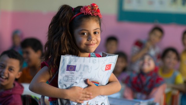 Syrian refugee at the UNICEF supported Temporary Education Centre Yenice, Sanhurfa