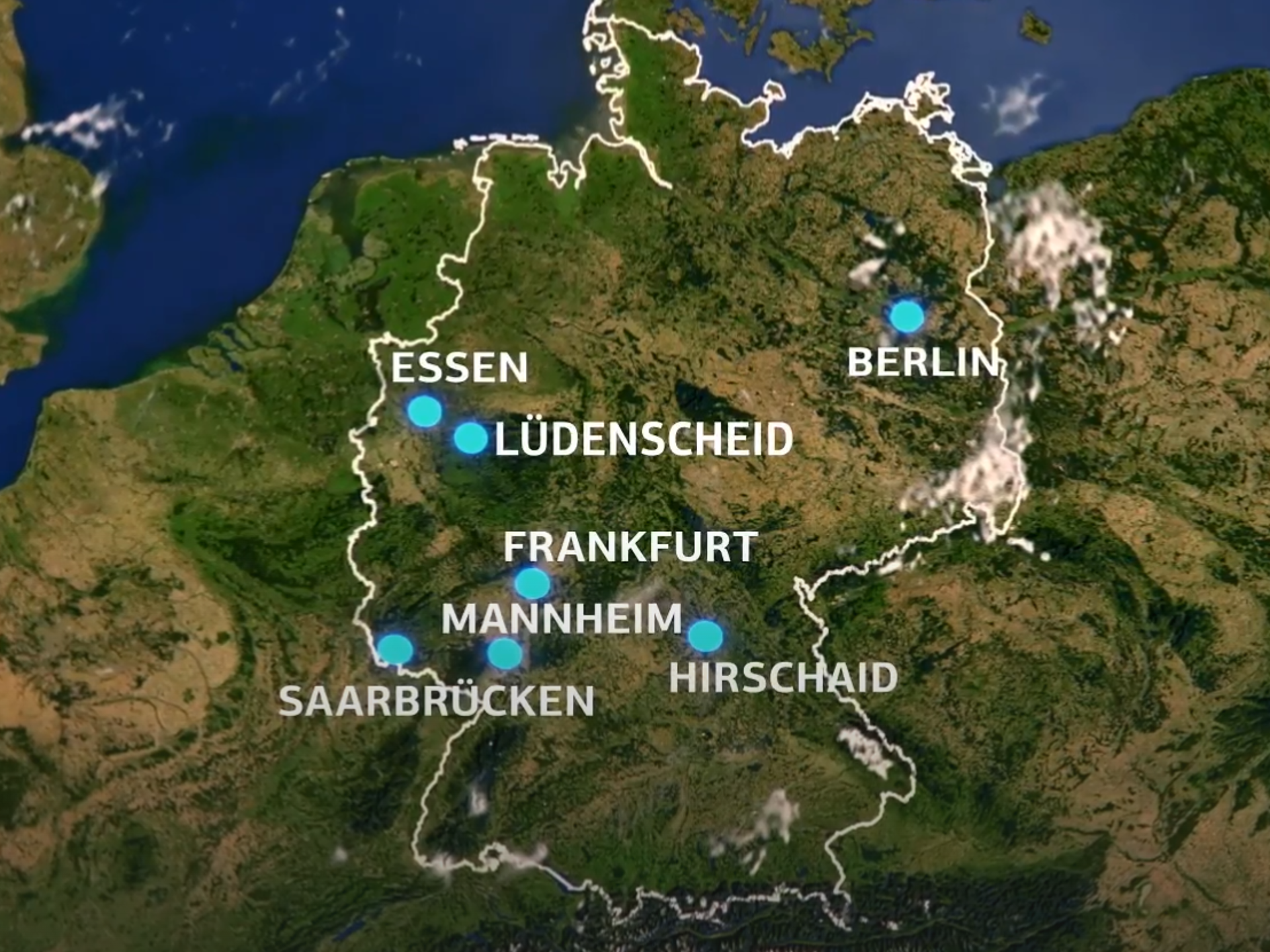 Landkarte mit den TUMO-Zentren in Deutschland